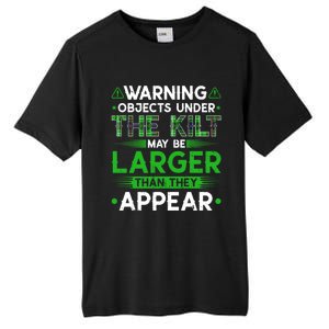 Warning Objects Under Kilt May Be Larger Scottish Irish Gift Tall Fusion ChromaSoft Performance T-Shirt