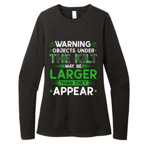 Warning Objects Under Kilt May Be Larger Scottish Irish Gift Womens CVC Long Sleeve Shirt