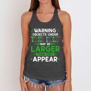 Warning Objects Under Kilt May Be Larger Scottish Irish Gift Women's Knotted Racerback Tank