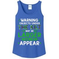 Warning Objects Under Kilt May Be Larger Scottish Irish Gift Ladies Essential Tank