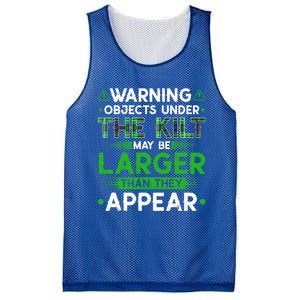 Warning Objects Under Kilt May Be Larger Scottish Irish Gift Mesh Reversible Basketball Jersey Tank