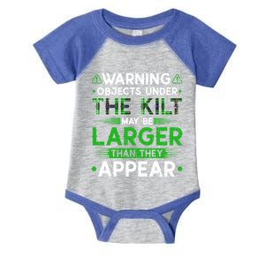 Warning Objects Under Kilt May Be Larger Scottish Irish Gift Infant Baby Jersey Bodysuit