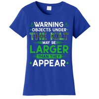 Warning Objects Under Kilt May Be Larger Scottish Irish Gift Women's T-Shirt