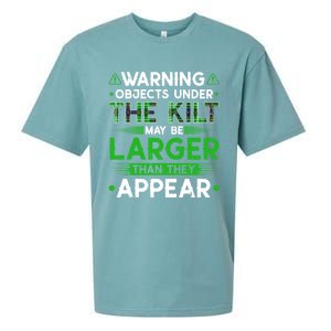 Warning Objects Under Kilt May Be Larger Scottish Irish Gift Sueded Cloud Jersey T-Shirt