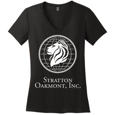 W.O.L.F Of Wall Street Stratton Oakmont Women's V-Neck T-Shirt