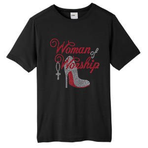 Woman Of Worship Bling Rhinestone Christian Inspirational Tall Fusion ChromaSoft Performance T-Shirt