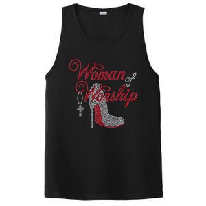 Woman Of Worship Bling Rhinestone Christian Inspirational PosiCharge Competitor Tank