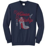 Woman Of Worship Bling Rhinestone Christian Inspirational Sweatshirt