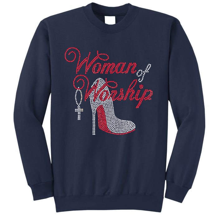 Woman Of Worship Bling Rhinestone Christian Inspirational Sweatshirt