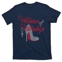 Woman Of Worship Bling Rhinestone Christian Inspirational T-Shirt