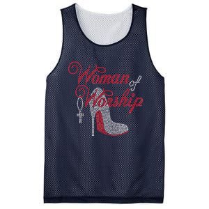 Woman Of Worship Bling Rhinestone Christian Inspirational Mesh Reversible Basketball Jersey Tank