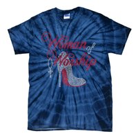 Woman Of Worship Bling Rhinestone Christian Inspirational Tie-Dye T-Shirt