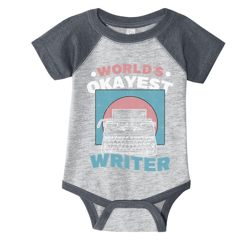 World's Okayest Writer Typewriter Author Infant Baby Jersey Bodysuit
