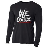 We Outside  We Out Here Retro Rap Lit We Out Side Cooling Performance Long Sleeve Crew