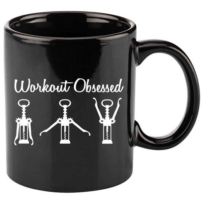 Workout Obsessed Wine Lover 11oz C Handle Ceramic Mug