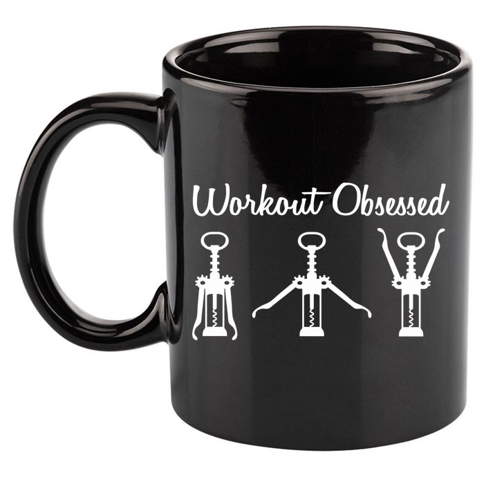 Workout Obsessed Wine Lover 11oz C Handle Ceramic Mug