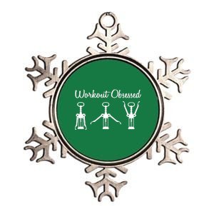 Workout Obsessed Wine Lover Metallic Star Ornament