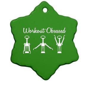 Workout Obsessed Wine Lover Ceramic Star Ornament