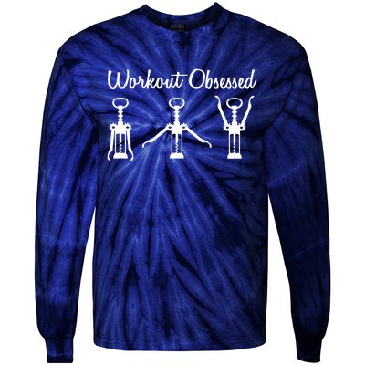 Workout Obsessed Wine Lover Tie-Dye Long Sleeve Shirt