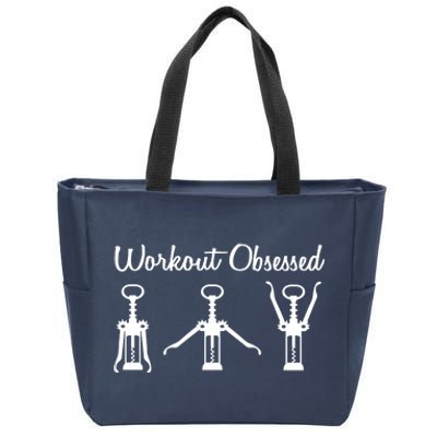 Workout Obsessed Wine Lover Zip Tote Bag