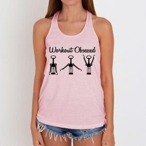 Workout Obsessed Wine Lover Women's Knotted Racerback Tank