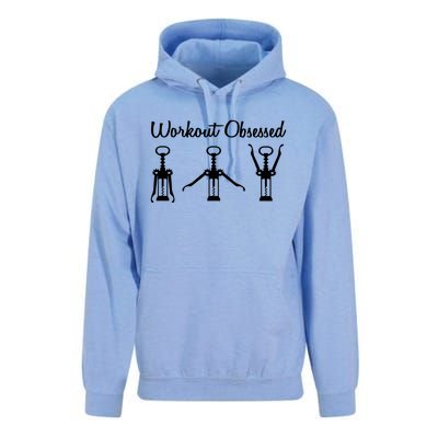 Workout Obsessed Wine Lover Unisex Surf Hoodie