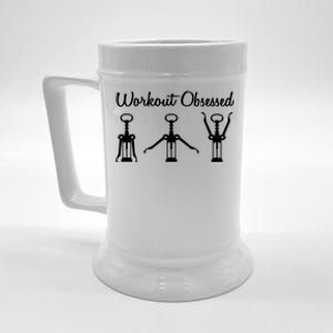 Workout Obsessed Wine Lover Beer Stein