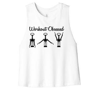 Workout Obsessed Wine Lover Women's Racerback Cropped Tank