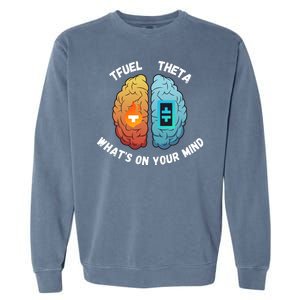 What’S On Your Mind Theta Crypto Theta Tfuel Theta Coin Crytopcurrency Garment-Dyed Sweatshirt