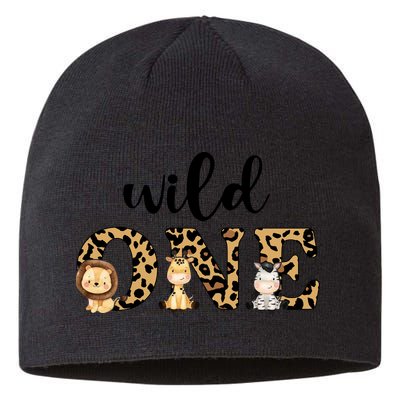 Wild One Zoo Leopard Birthday Safari Jungle Animal Gift Sustainable Beanie
