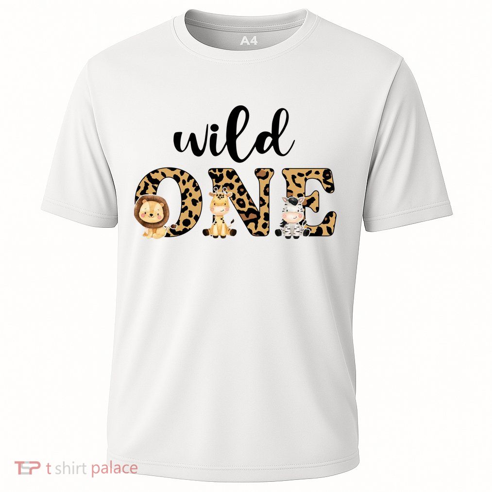 Wild One Zoo Leopard Birthday Safari Jungle Animal Gift Performance Shirt
