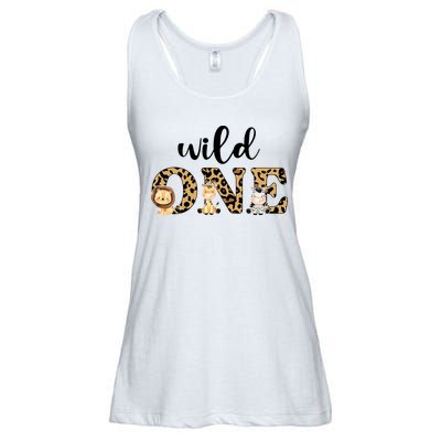 Wild One Zoo Leopard Birthday Safari Jungle Animal Gift Ladies Essential Flowy Tank