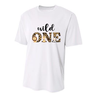 Wild One Zoo Leopard Birthday Safari Jungle Animal Gift Youth Performance Sprint T-Shirt