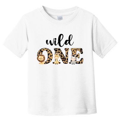 Wild One Zoo Leopard Birthday Safari Jungle Animal Gift Toddler T-Shirt