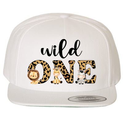 Wild One Zoo Leopard Birthday Safari Jungle Animal Gift Wool Snapback Cap
