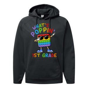 Whats Poppin 1st Grade Back To School Performance Fleece Hoodie