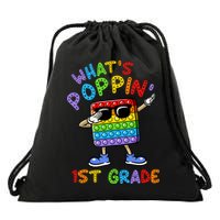 Whats Poppin 1st Grade Back To School Drawstring Bag