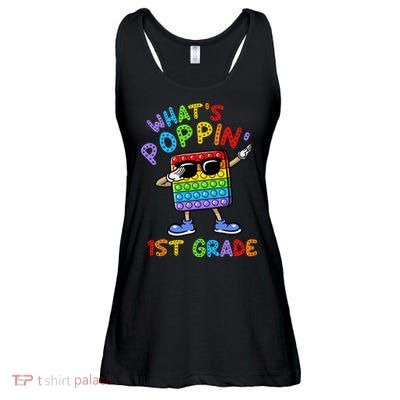 Whats Poppin 1st Grade Back To School Ladies Essential Flowy Tank