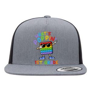 Whats Poppin 1st Grade Back To School Flat Bill Trucker Hat