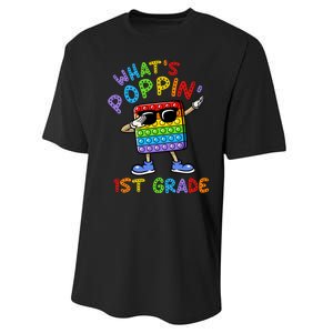 Whats Poppin 1st Grade Back To School Performance Sprint T-Shirt