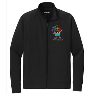 Whats Poppin 1st Grade Back To School Stretch Full-Zip Cadet Jacket