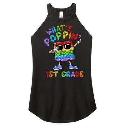 Whats Poppin 1st Grade Back To School Women’s Perfect Tri Rocker Tank