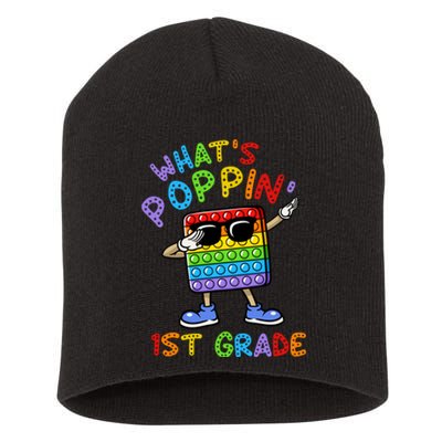 Whats Poppin 1st Grade Back To School Short Acrylic Beanie