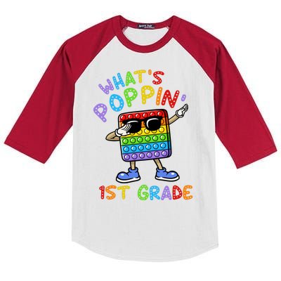 Whats Poppin 1st Grade Back To School Kids Colorblock Raglan Jersey