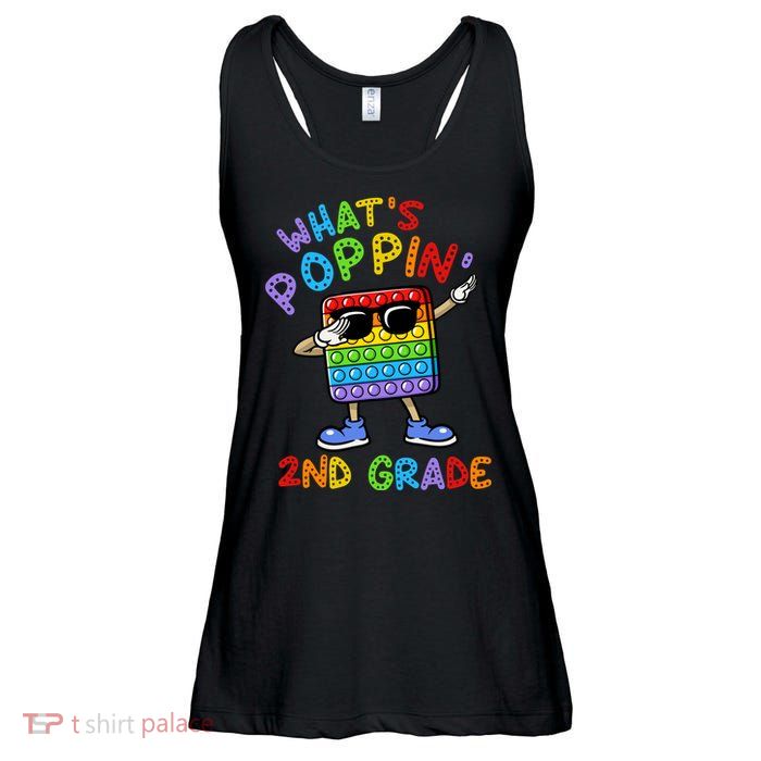 Whats Poppin 2nd Grade Back To School Ladies Essential Flowy Tank