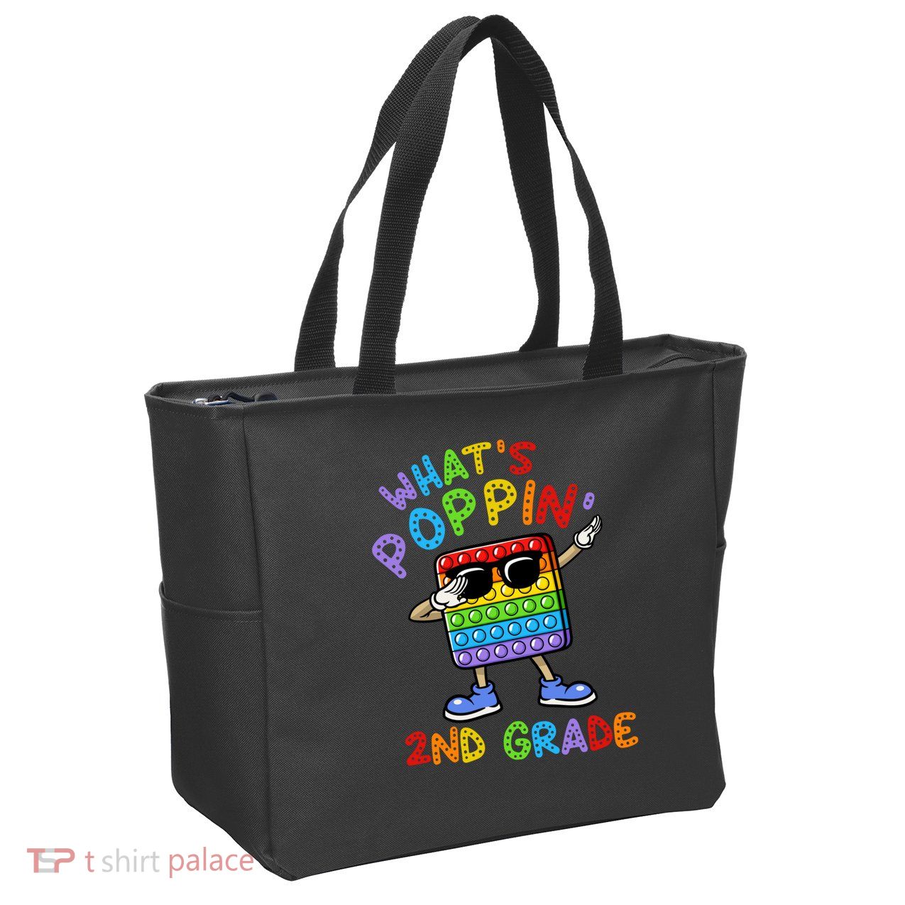 Whats Poppin 2nd Grade Back To School Zip Tote Bag