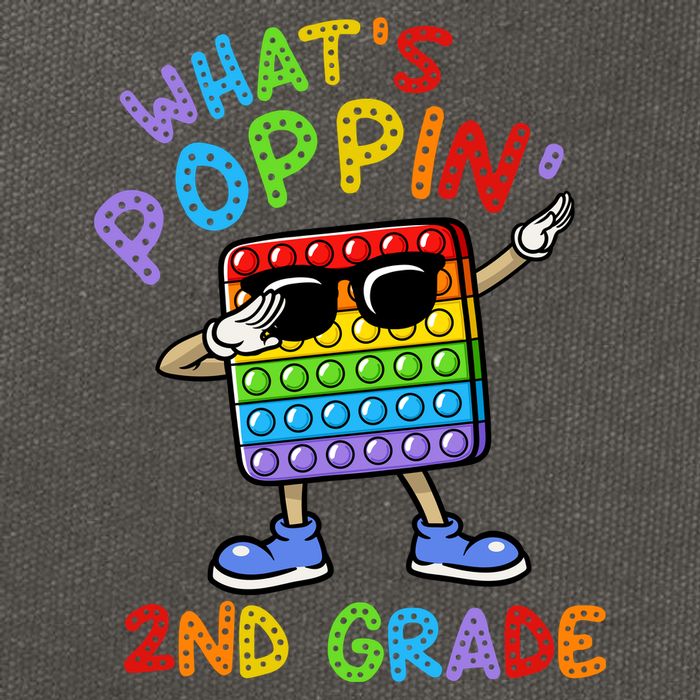 Whats Poppin 2nd Grade Back To School Cotton Canvas Backpack