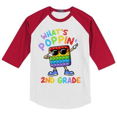 Whats Poppin 2nd Grade Back To School Kids Colorblock Raglan Jersey