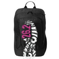 Women Pink 262 Marathon Runner Footprint City Backpack