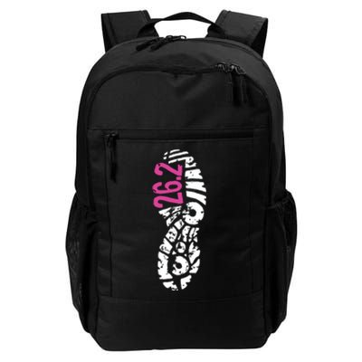 Women Pink 262 Marathon Runner Footprint Daily Commute Backpack